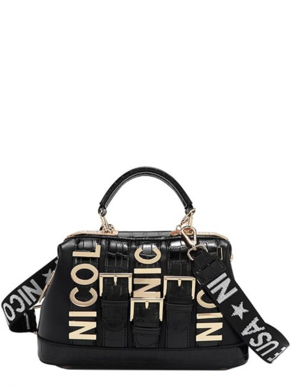 JUST IN  🔥LIMITED Nicole Lee USA Calista Bucket Handbag in Black NWT